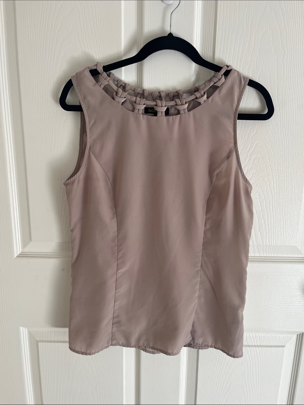 Go Couture Mauve Woven-Trim Sleeveless Camisole